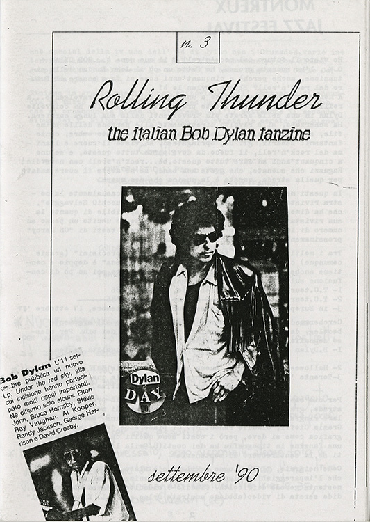 rolling thunder italy #3 bob Dylan Fanzine