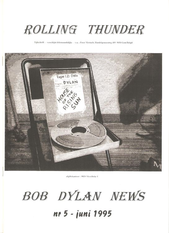 rolling thunder belgium #5 bob Dylan Fanzine