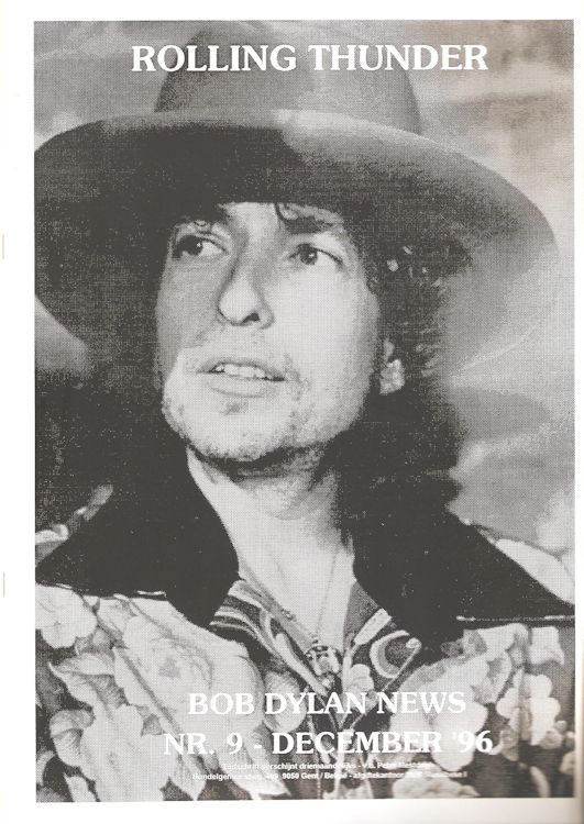 rolling thunder belgium #9 bob Dylan Fanzine