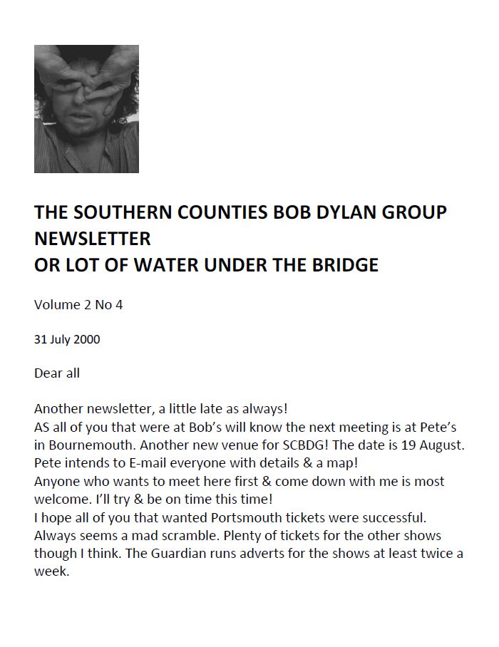 SOUTH COAST BOB DYLAN GROUP Volume 2 #4