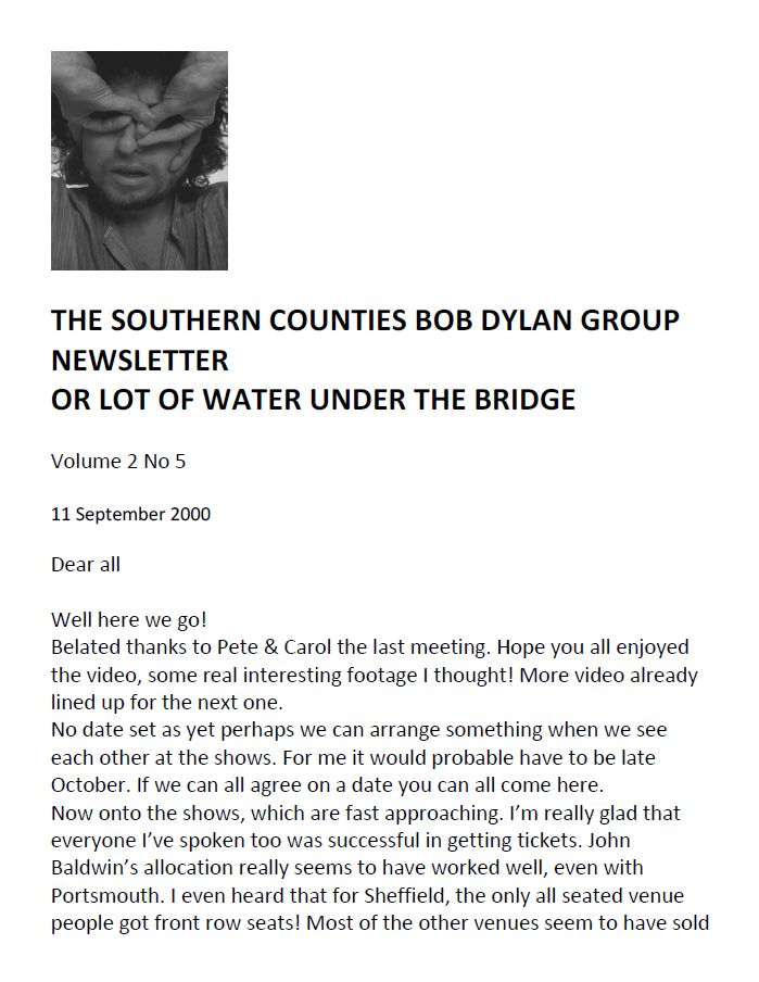 SOUTH COAST BOB DYLAN GROUP Volume 2 #5