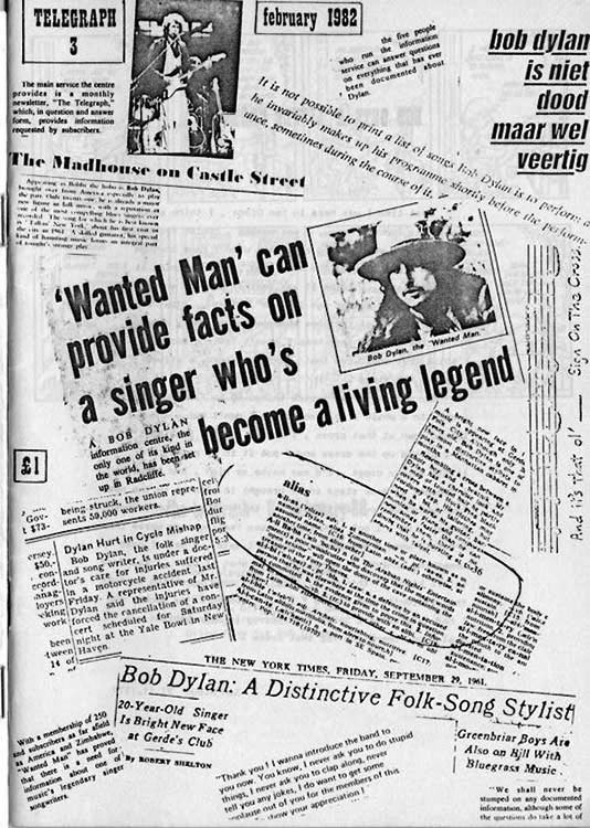 the telegraph #3 bob Dylan Fanzine