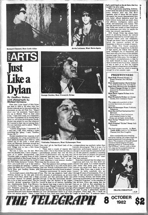 the telegraph #8 bob Dylan Fanzine