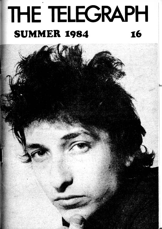 the telegraph #16 bob Dylan Fanzine