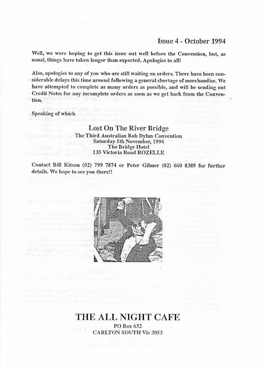 Bob Dylan fanzine The All Night Café 04