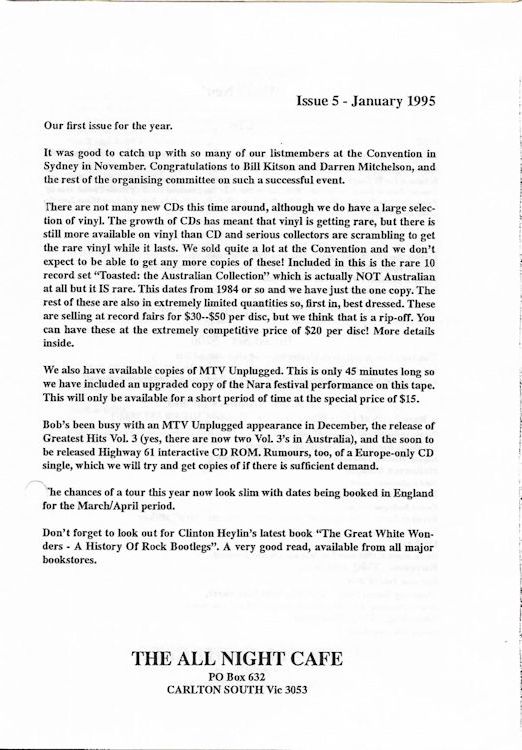 Bob Dylan fanzine The All Night Café 05