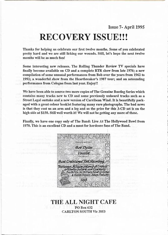 Bob Dylan fanzine The All Night Café 07