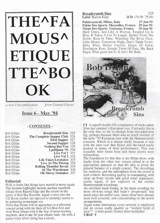 famous etiquette book <br>#06 bob Dylan Fanzine