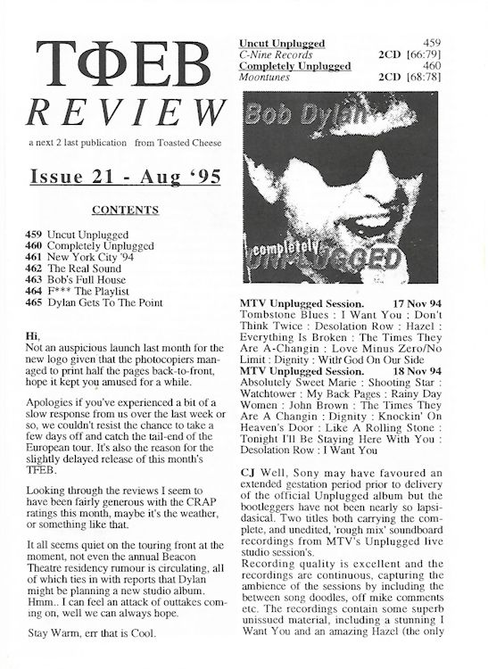 famous etiquette book <br>#21 bob Dylan Fanzine