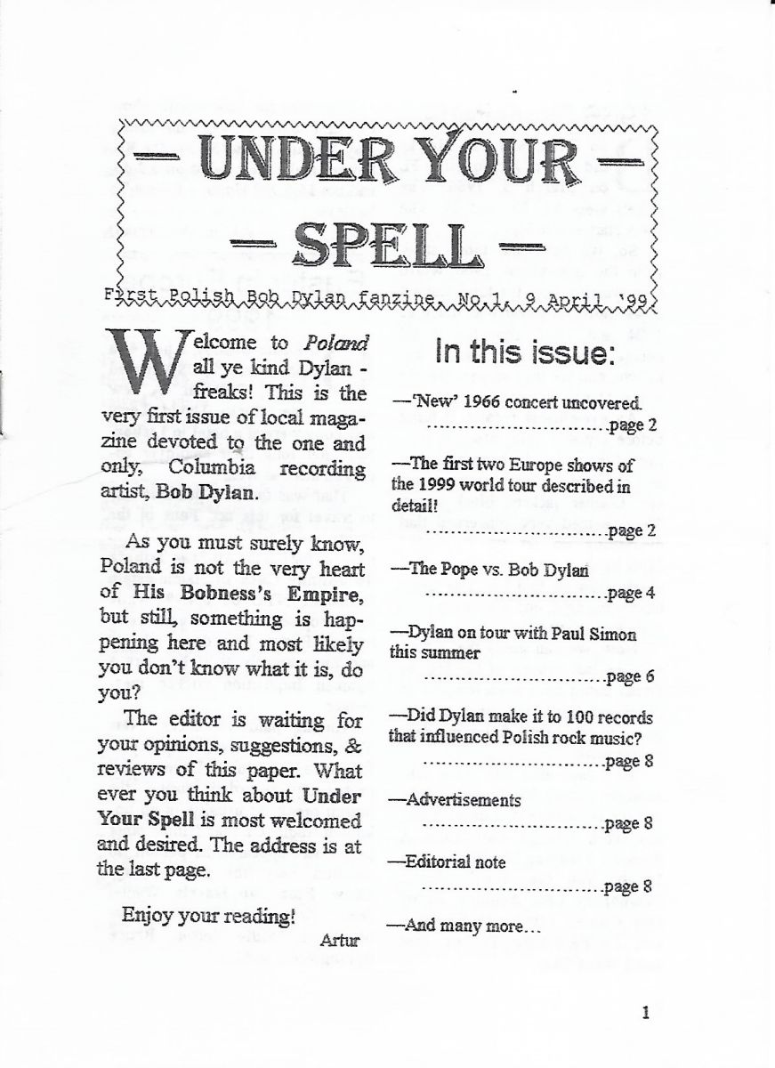 under your spell 1 Dylan Fanzine