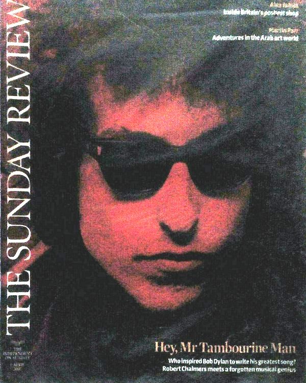 the independant the sunday review magazine Bob Dylan front cover
