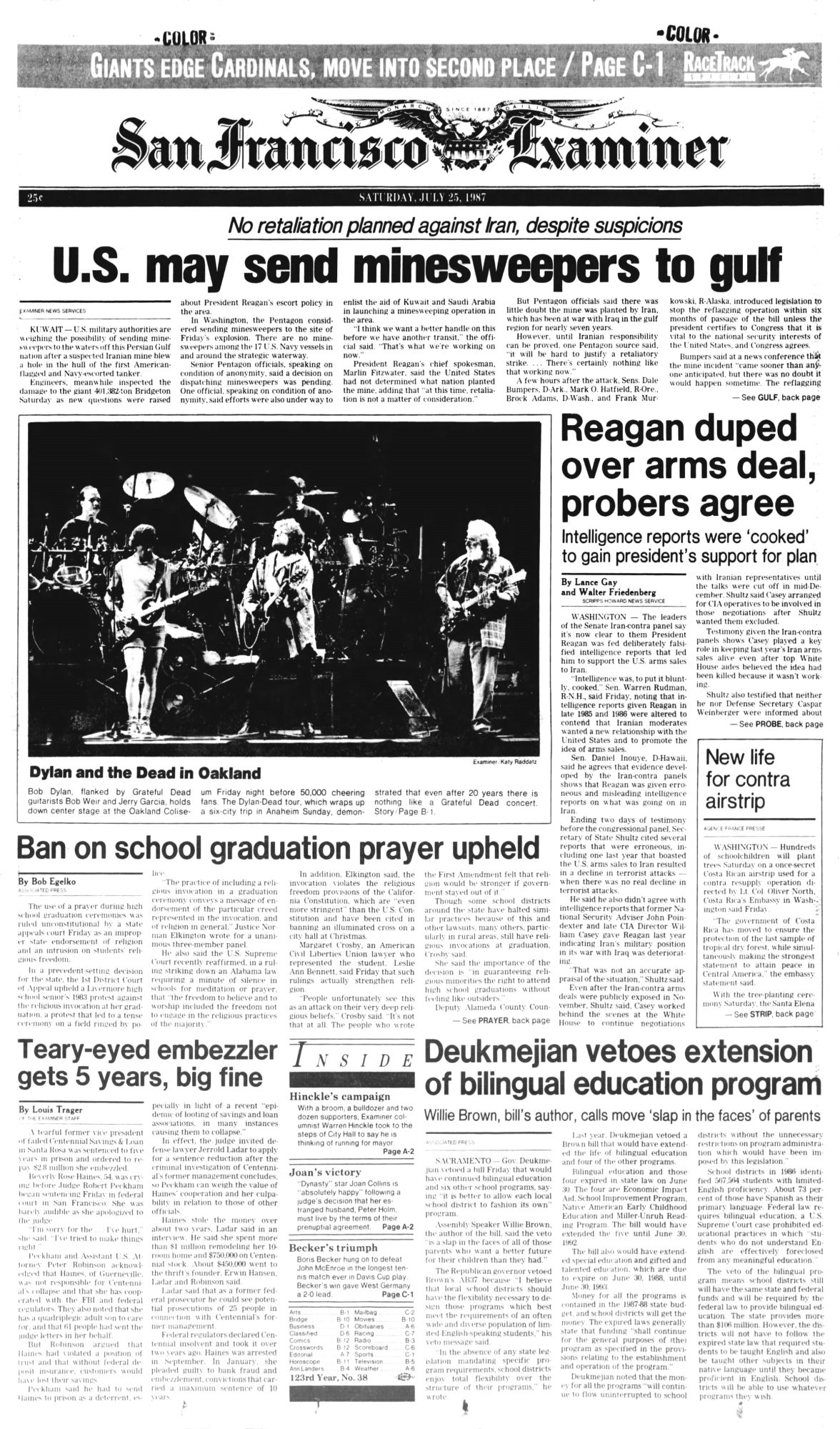 san francisco examiner magazine Bob Dylan front cover