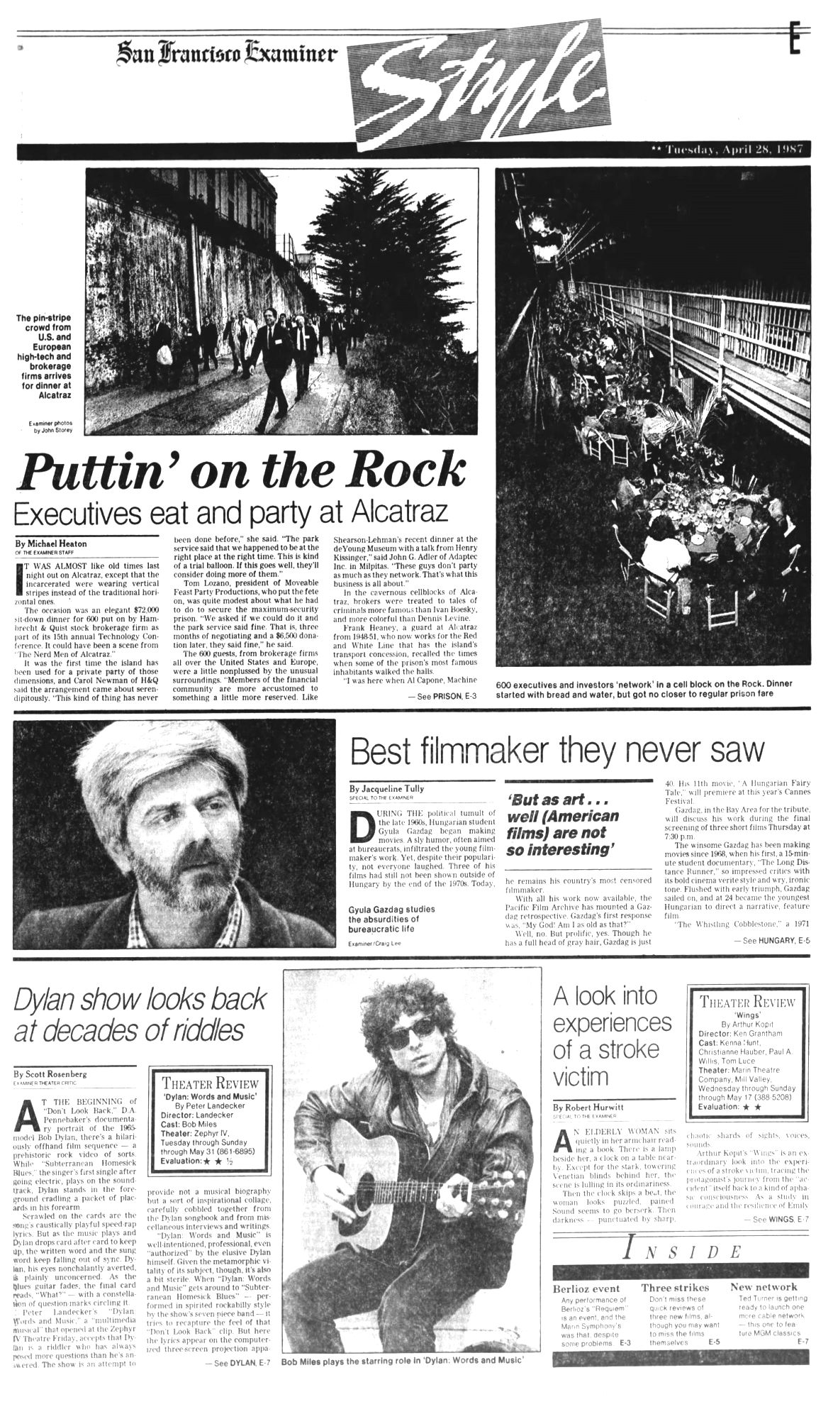 san francisco examiner magazine Bob Dylan front cover