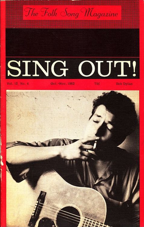 sing out the folksong magazine October 1962 Bob Dylan front cover