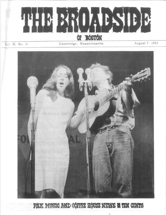 broadside of boston 7 august 1963 magazine Bob Dylan front cover