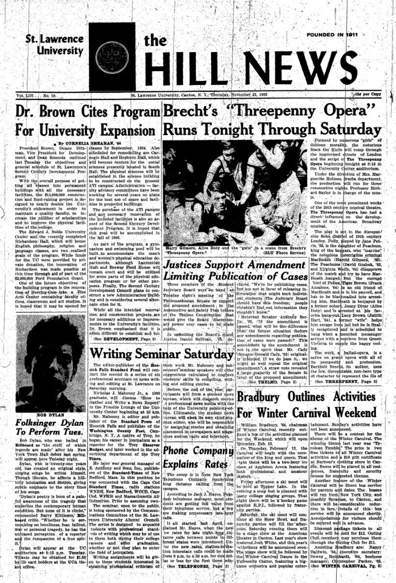the hill news Bob Dylan front cover