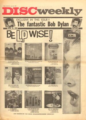 disc weekly 1965 04 magazine Bob Dylan cover story
