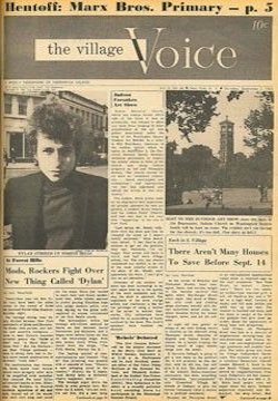 Village voice magazine Bob Dylan front cover 22 september 1975