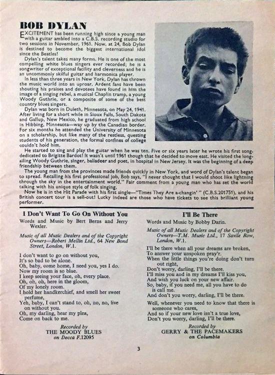 1965 Record song book magazine Dylan biography