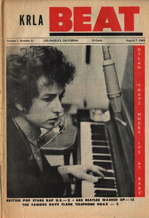 KRLA beat 1965 08 07 magazine Bob Dylan front cover
