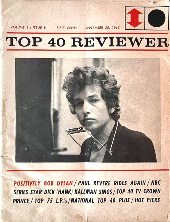 top 40 reviewer magazine Bob Dylan front cover