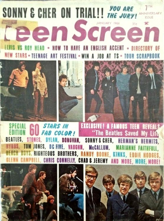 teen screen magazine January 1966 Bob Dylan front cover