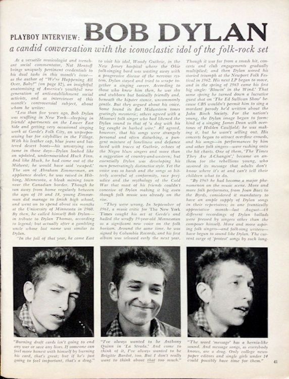 Playboy March 1966 with Dylan interview