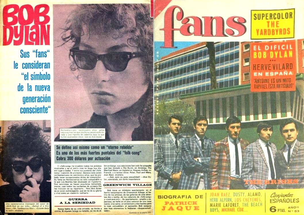fans magazine Bob Dylan back front cover