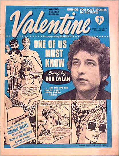 valentine magazine April 1966Bob Dylan front cover