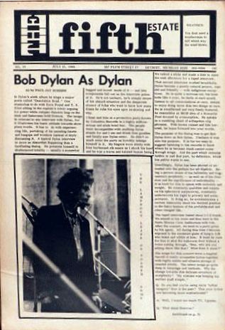 the fifth estate magazine Bob Dylan front cover