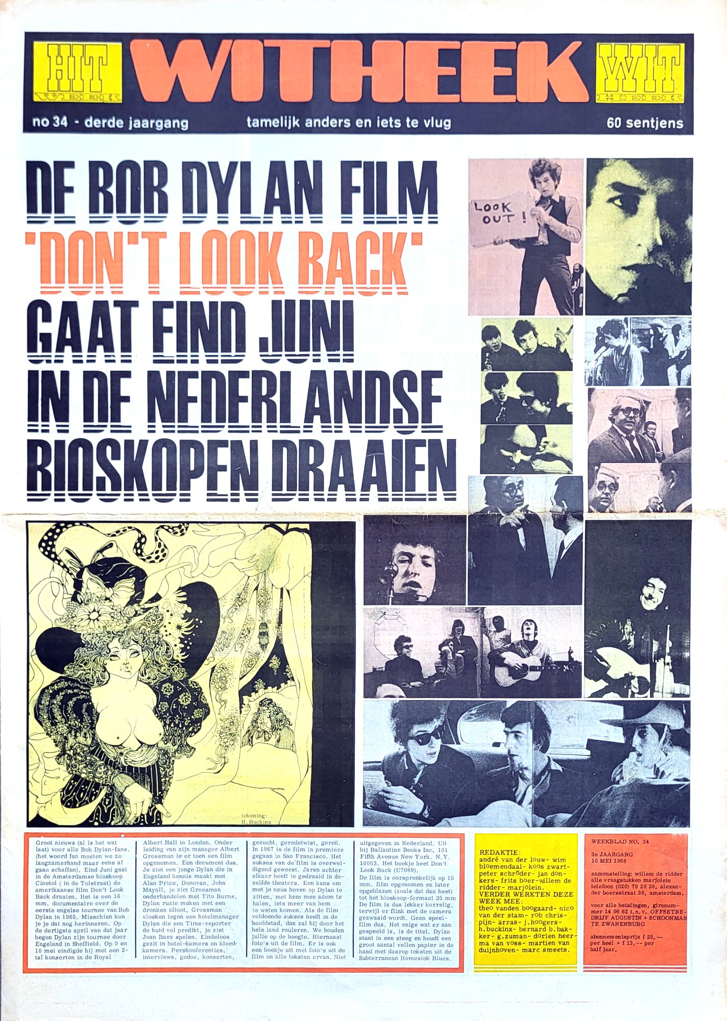 hitweek 1968 05 magazine Bob Dylan front cover
