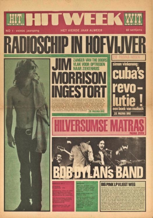 hitweek 1968 09 magazine Bob Dylan front cover