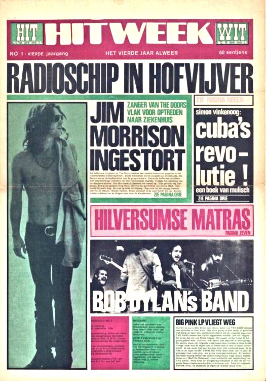hitweek 1968 09 magazine Bob Dylan front cover