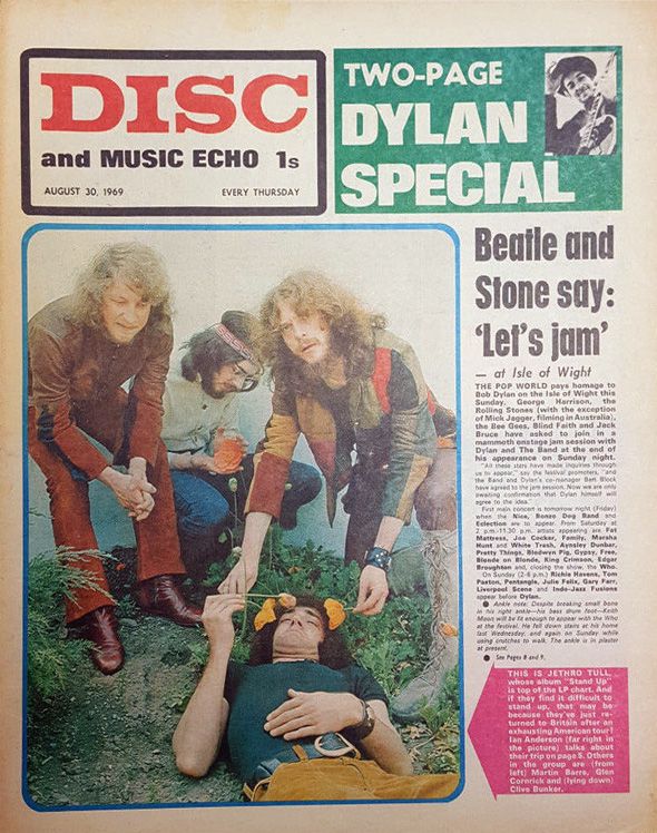 disc and music echo 1969 08 magazine Bob Dylan front cover
