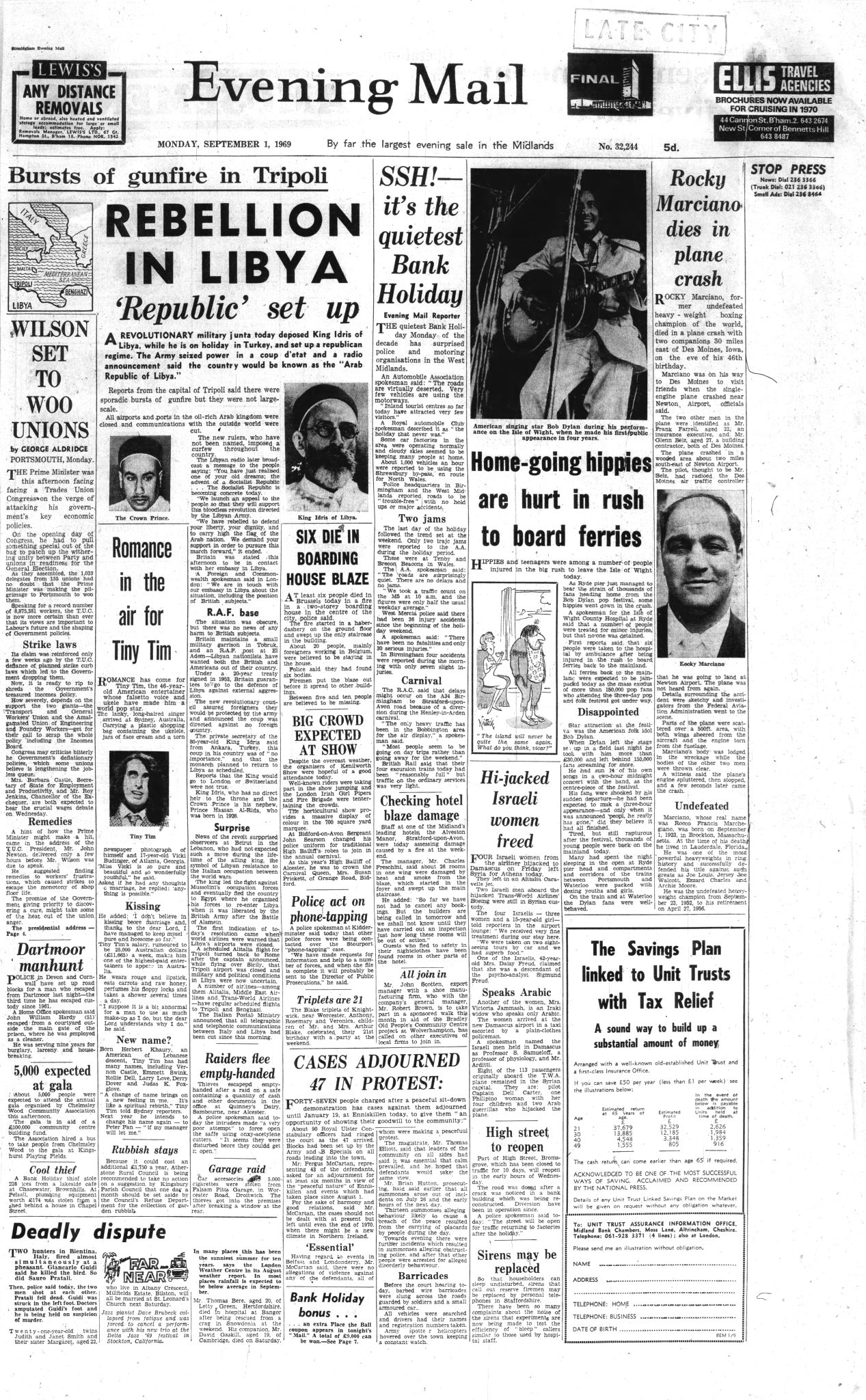 evening mail uk Bob Dylan front cover