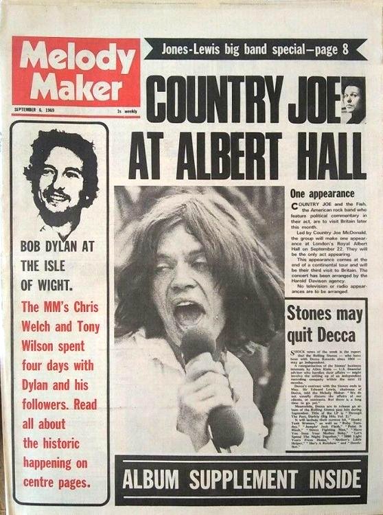 Melody Maker 6 September 1969 Bob Dylan front cover