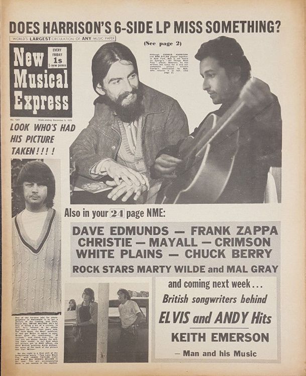 New Musical Express Bob Dylan front cover 5 December 1970