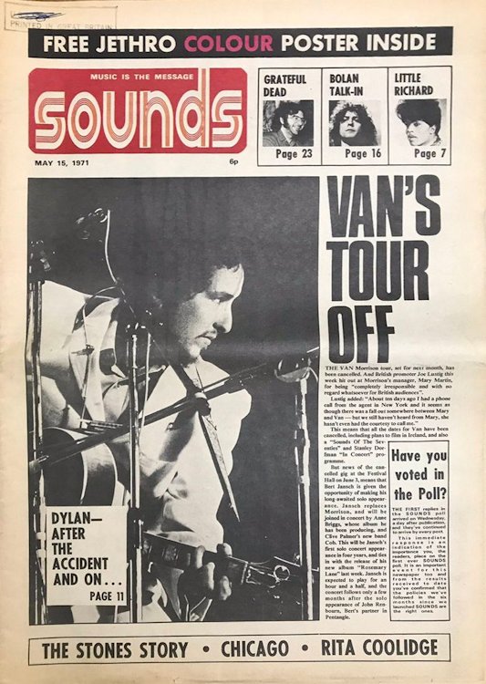 sounds magazine uk 15 May 1971 Bob Dylan front cover