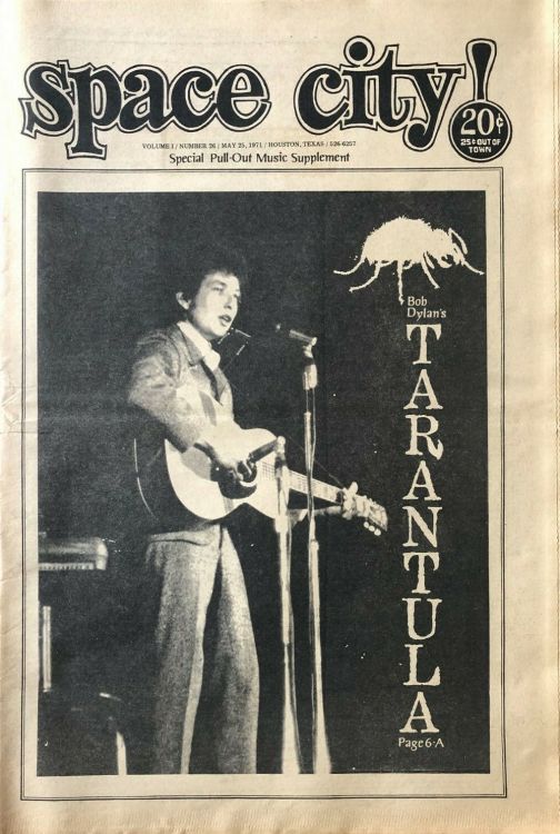 Space City 05 1971 Bob Dylan front cover