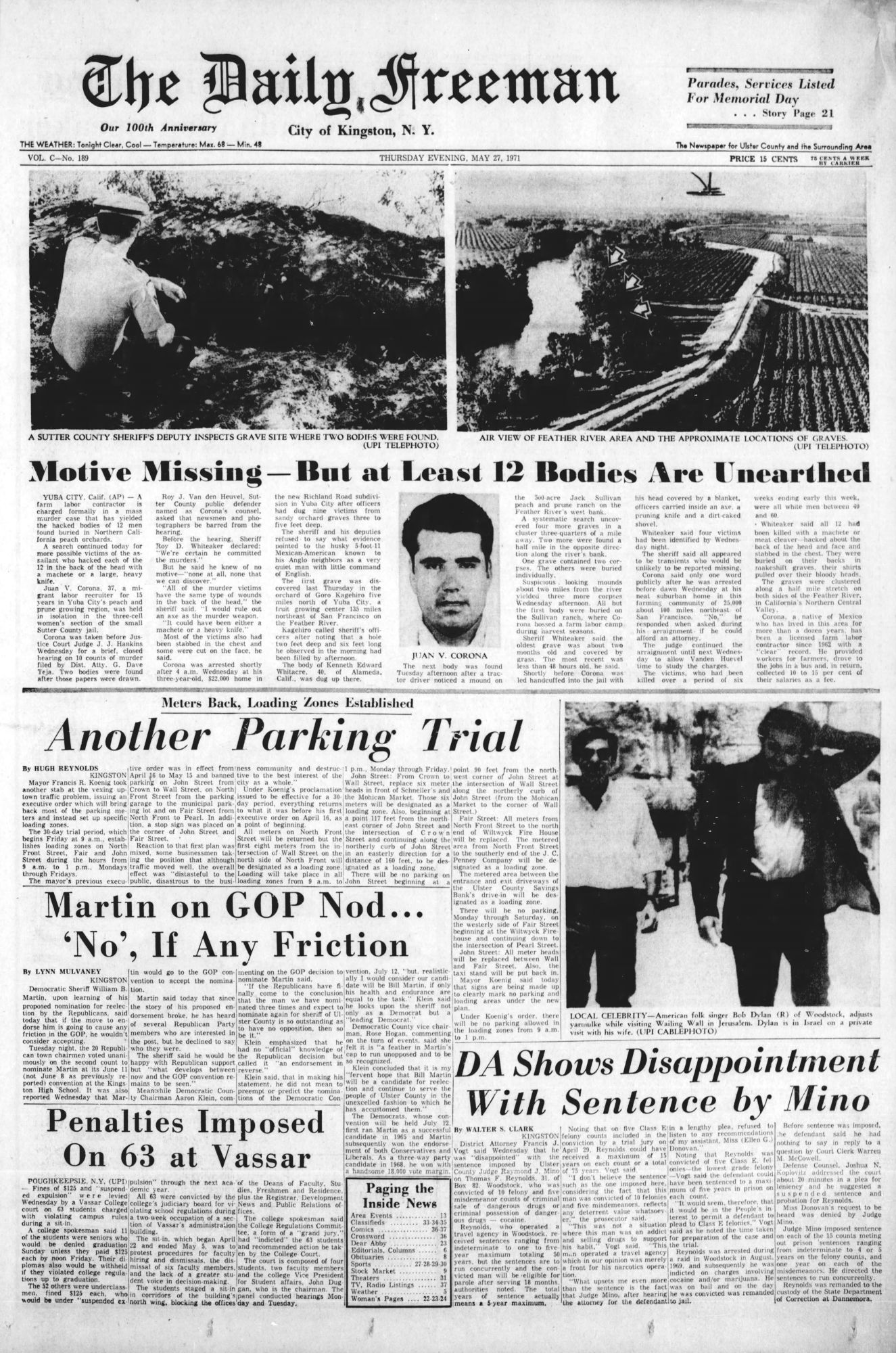 daily freeman Bob Dylan front cover