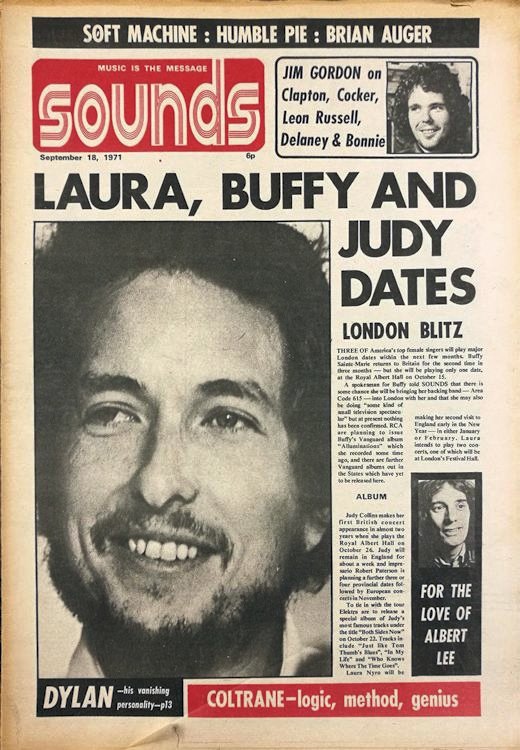 sounds magazine uk 18 September 1971 Bob Dylan front cover