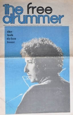 the free drummer magazine Bob Dylan front cover