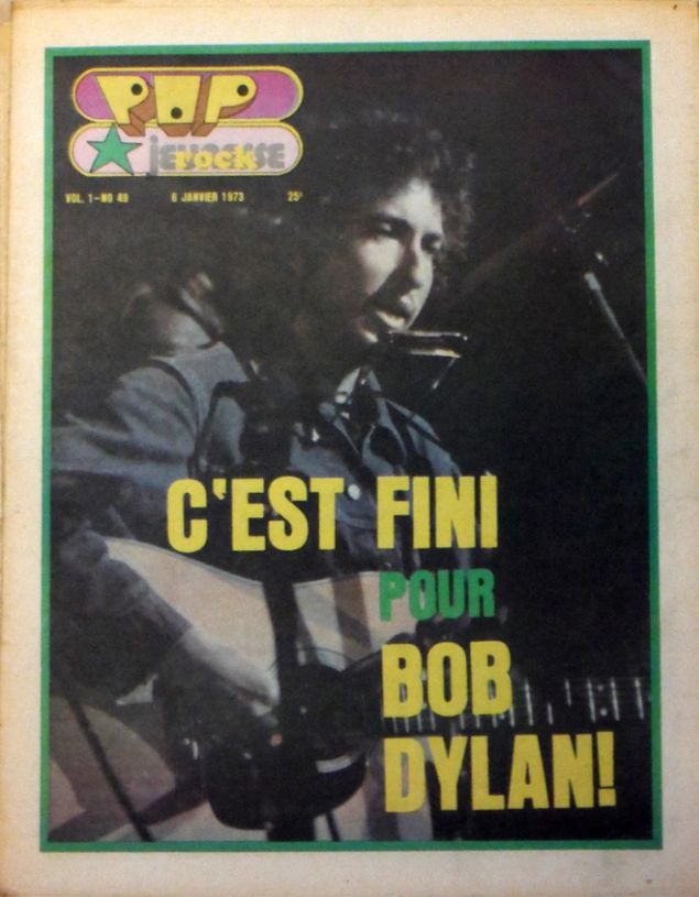 pop rock canada magazine 6 January 1973 Bob Dylan front cover