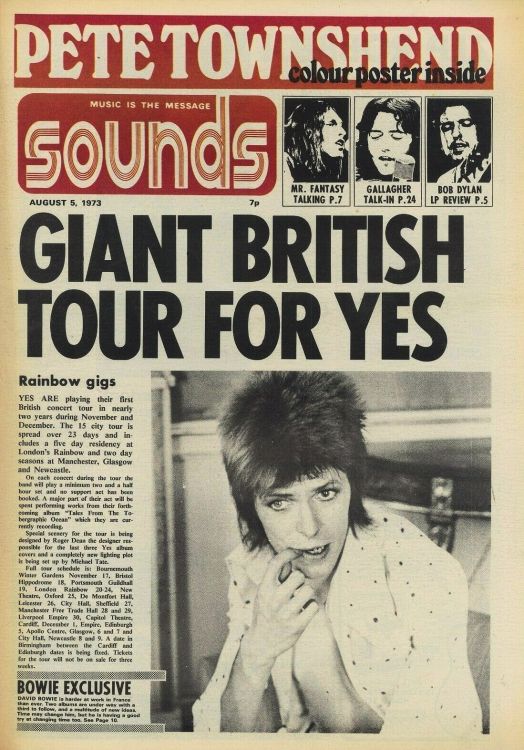 sounds magazine uk 5 august 1972 Bob Dylan front cover