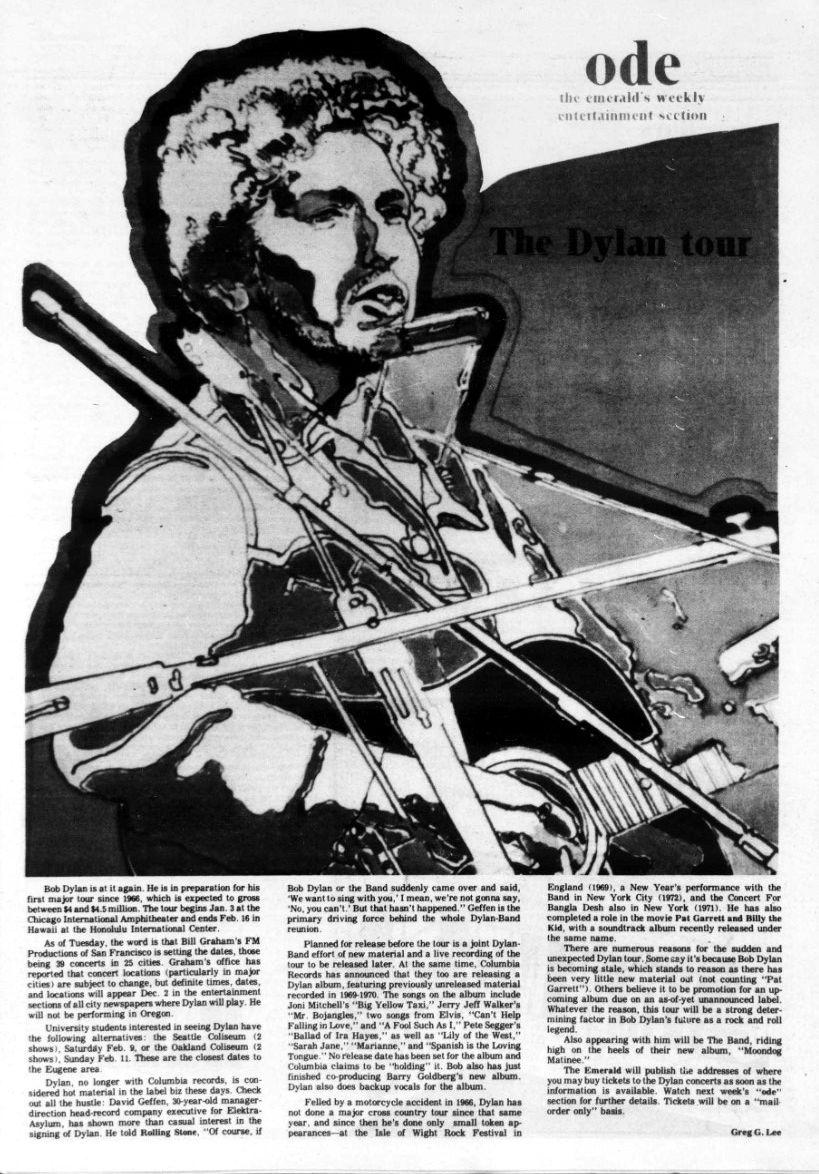 the oregon Daily Emerald Dylan front cover