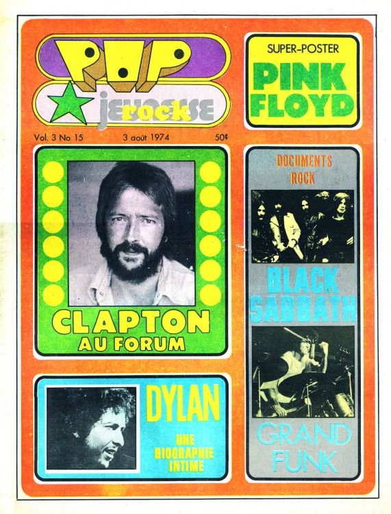 pop rock canada magazine 3 August 1974 Bob Dylan front cover