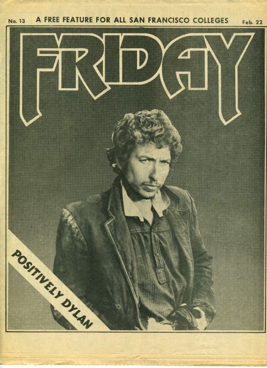 friday magazine Bob Dylan front cover