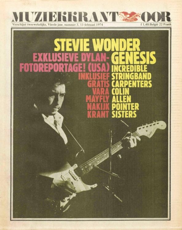 muziekkrant oor magazine 1974 Bob Dylan front cover