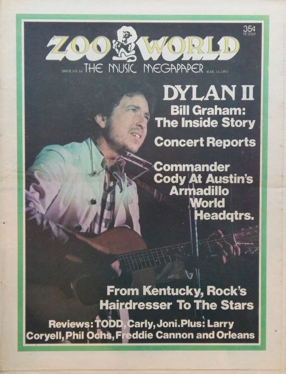 zoo world magazine #54 Bob Dylan front cover