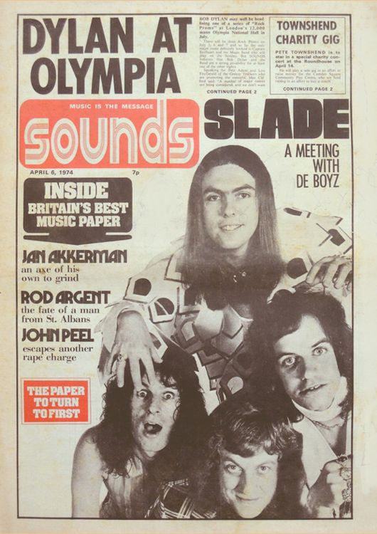sounds magazine uk Bob Dylan 6 April 1974 front cover